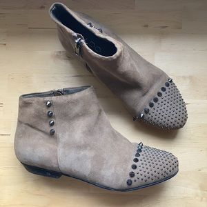 ALDO beige suede boots with silver studs US 6.5